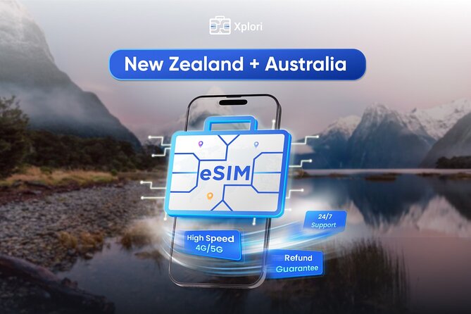 Australia and New Zealand eSIM (3 to 30 days. Up to 45GB) - One eSIM for Sydney, Australia, and New Zealand
