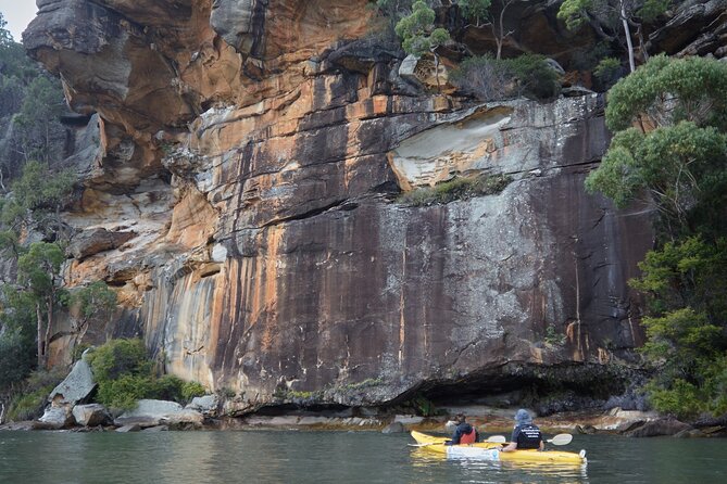 Cowan Creek Lunch paddle with Aboriginal rock art - Gunya Beach brings the first real pause