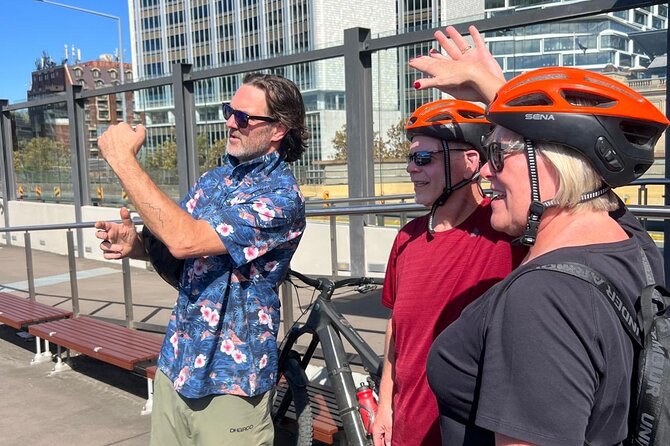 Guided Electric Bike Tour of Sydney with Bluetooth helmets - Crossing the Harbour Bridge by bicycle