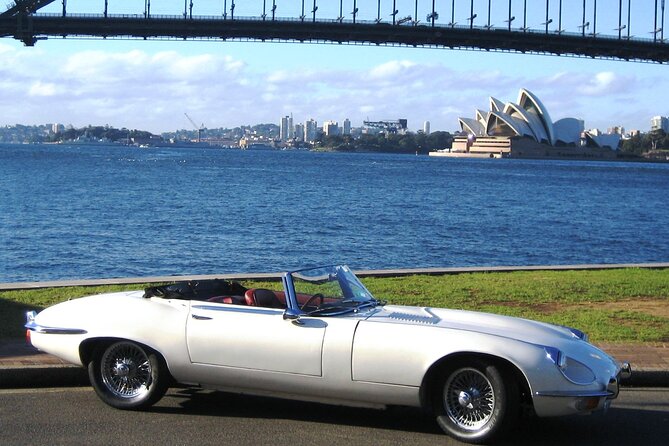 Six-Bridges-of-Sydney-Vintage-Car-Ride-Experience - Crossing the Harbour Bridge in an open-top classic car