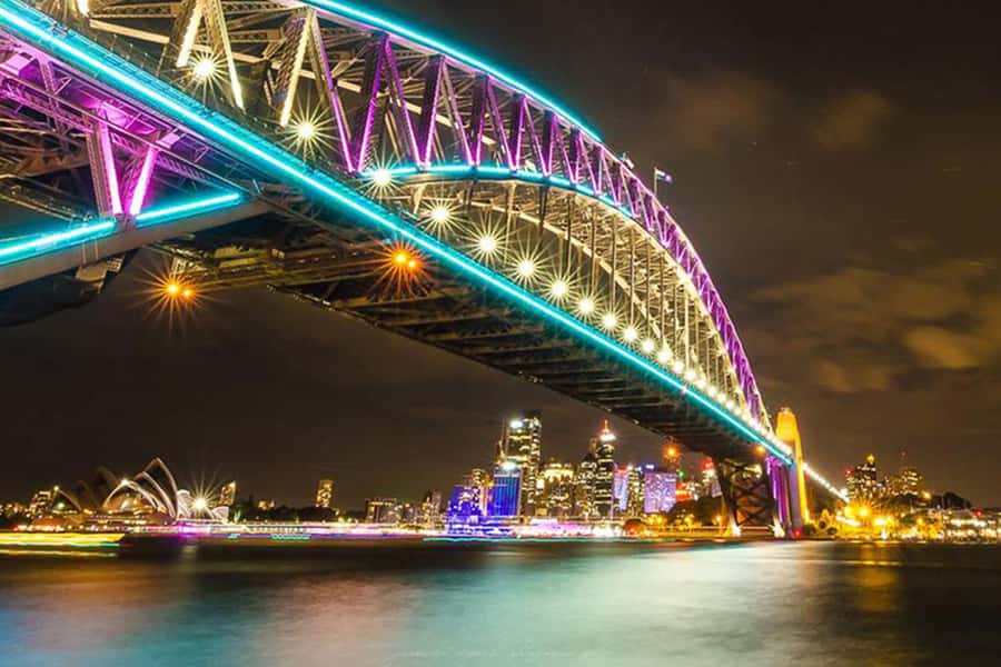 Sydney: Bring Your Own Drinks Vivid Harbour Cruise - Boarding at Pier 2, Walsh Bay