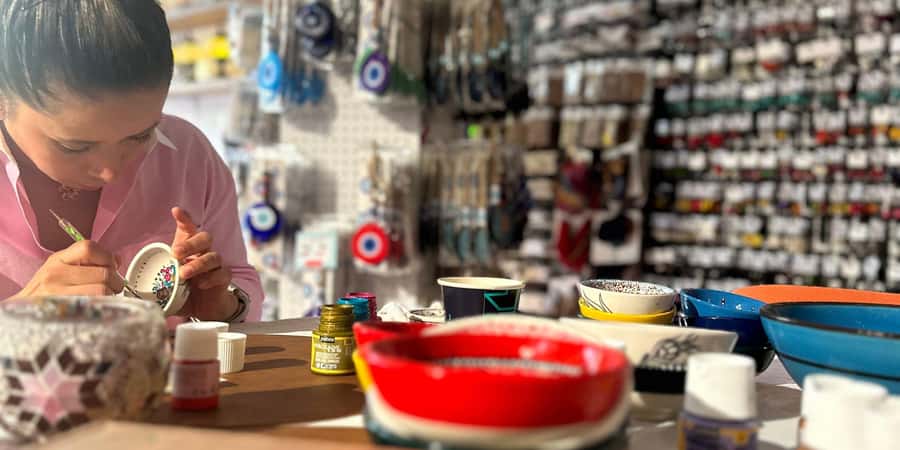 Sydney: Ceramic Plates & Bowls Paint and Sip Classes - The Turkish tea service adds a local touch