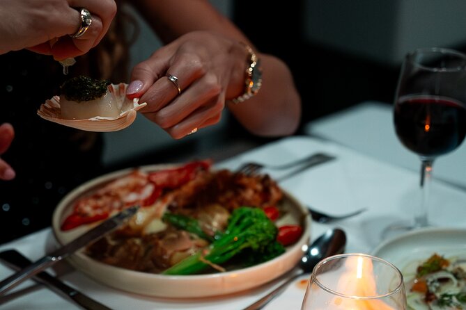 Sydney Harbour: 2h Glass Boat Dinner Cruise with Wine Pairing - Wine pairing with the entrée, main, and dessert