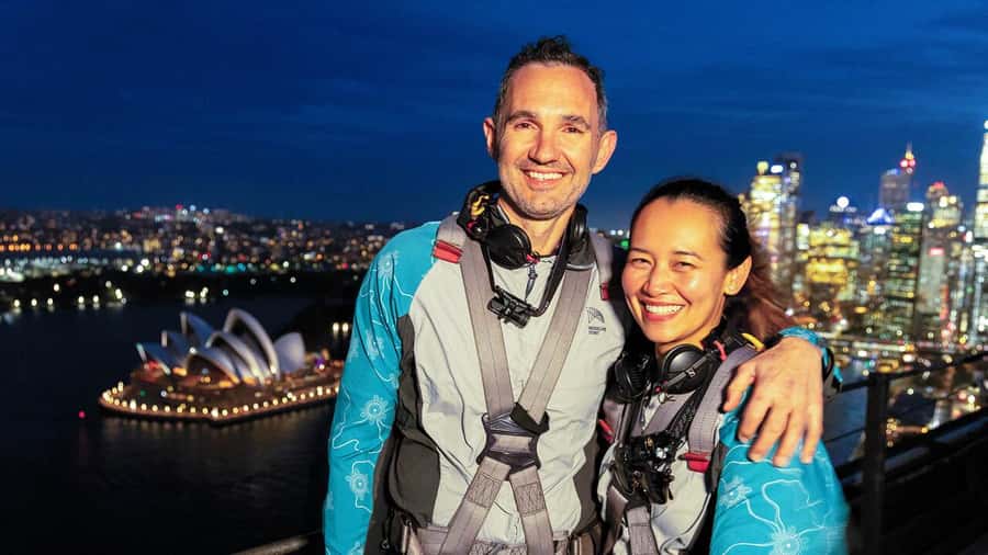 Sydney Harbour BridgeClimb: Summit Twilight - Following the upper arch to the summit