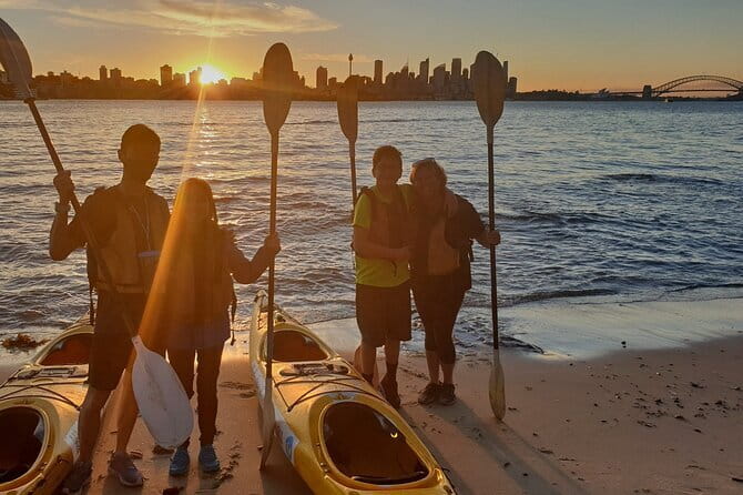 Sydney Harbour Sunset Dinner Paddle - Milk Beach for photos, swimming, and a pause