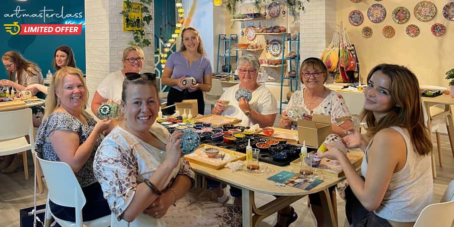 Sydney: Mosaic Art Classes - Turkish Lamp Workshop - Choosing colors before placing the glass