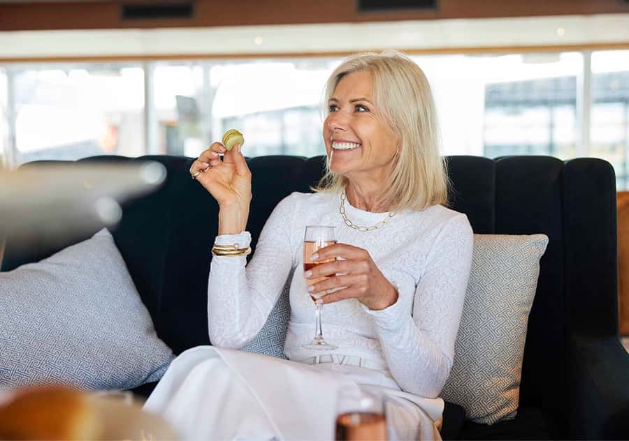 Sydney: Relaxing High Tea Cruise on Sydney Harbour - The savory plates: prawns, sandwiches and pastry