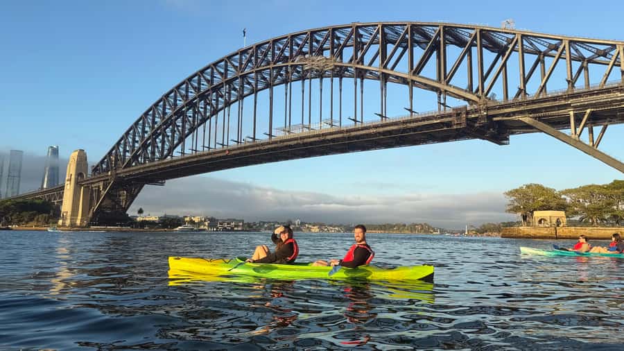 Sydney Sunrise Private Kayak – Opera House & Harbour Bridge - Framing the Opera House from the harbour