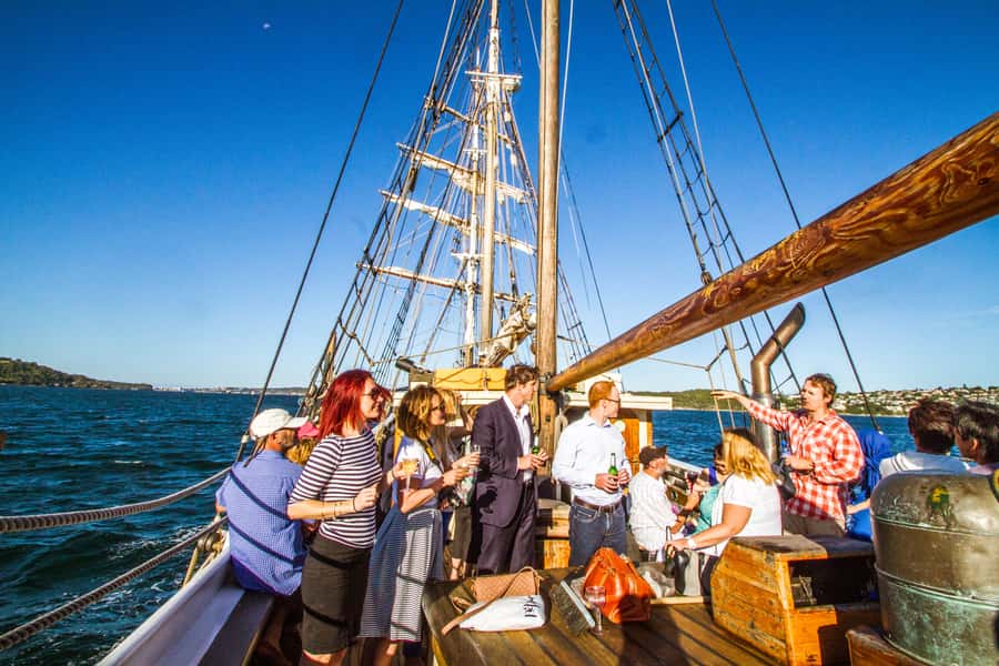 Sydney: Tall Ship Harbour Twilight Dinner Cruise - Helping with the sails, steering, or simply watching