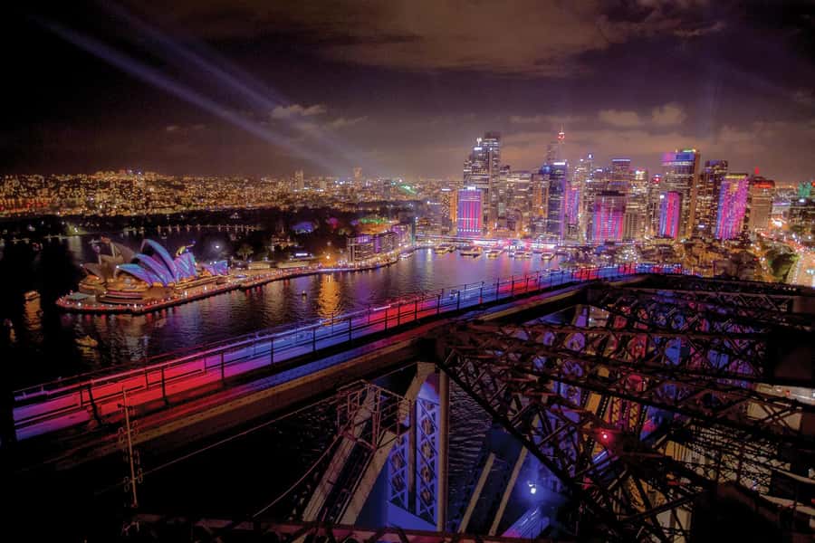 The Vivid Sydney BridgeClimb - Reaching 134 meters above the harbour