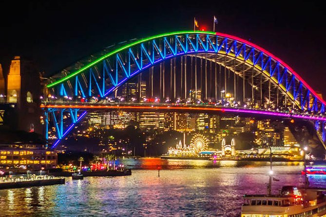 Vivid 90-Minute Sydney Harbour Intimate Catamaran Cruise with Canapes - Luna Park and the second look at the bridge